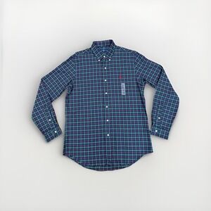 Ralph Lauren Men Green Red Plaid Button Down Polo Long Sleeve Casual NWT Size M